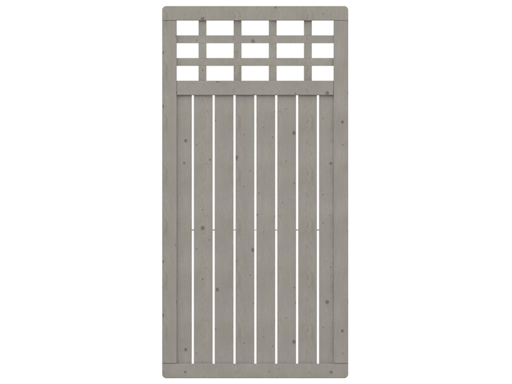 Sichtschutzzaun COMO Rechteck mit Gitter grau | Abschlusselemente für